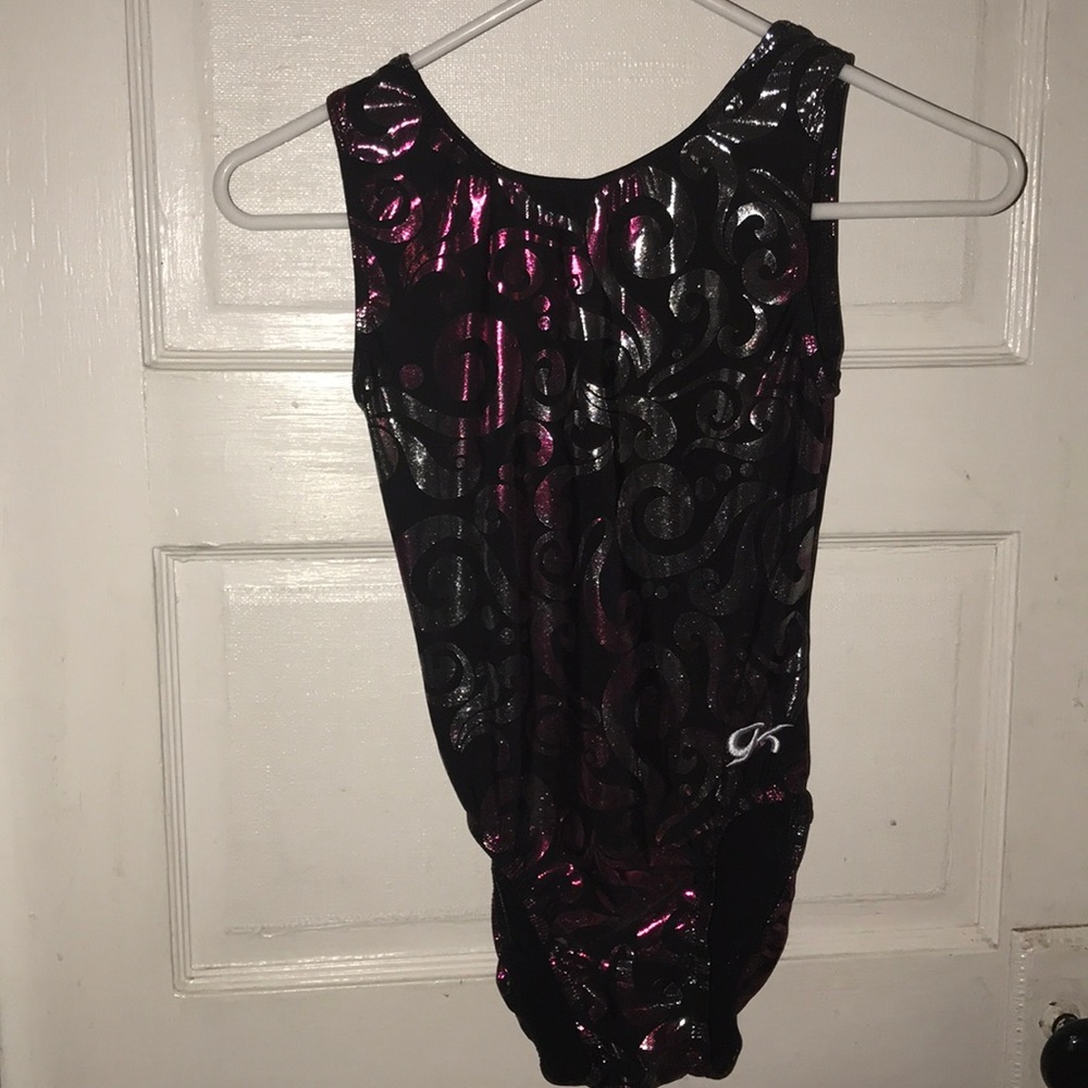 GK Elite Pink/Silver swirl Leotard